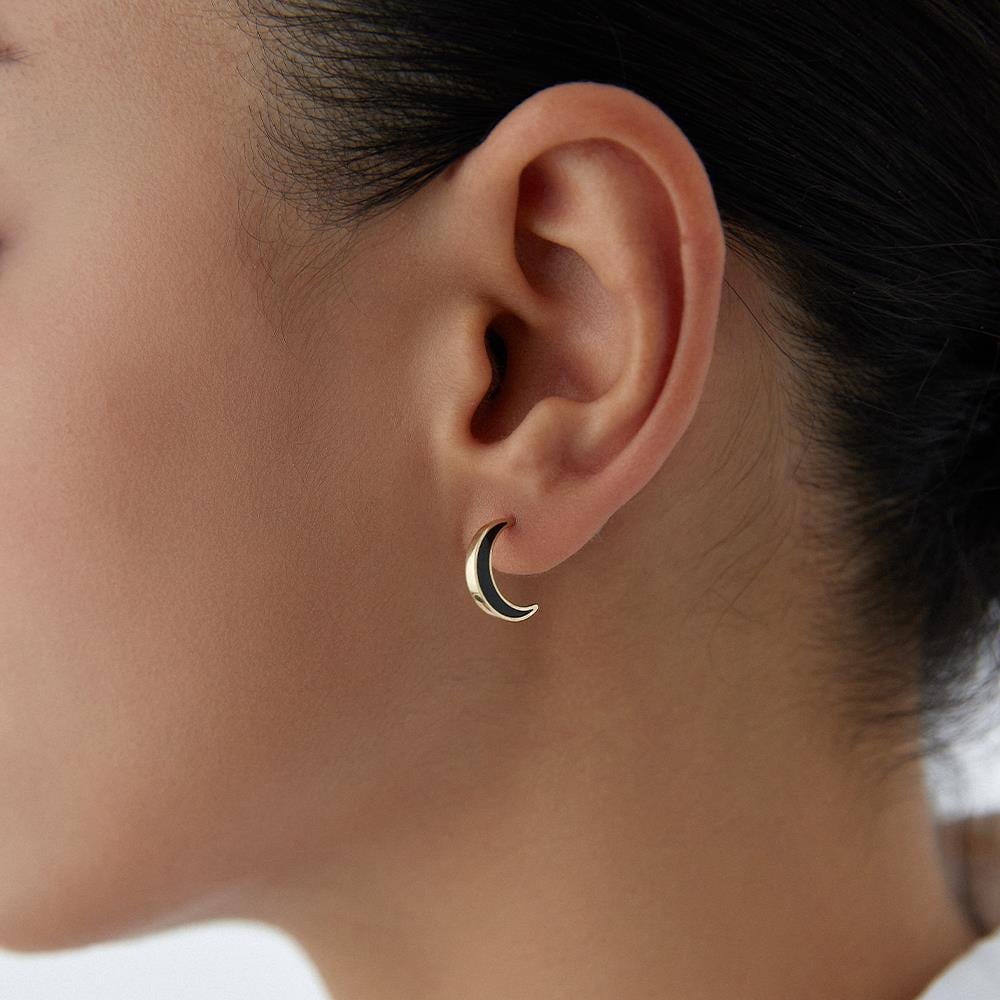 Moon Mineli Altın Küpe - Image 4