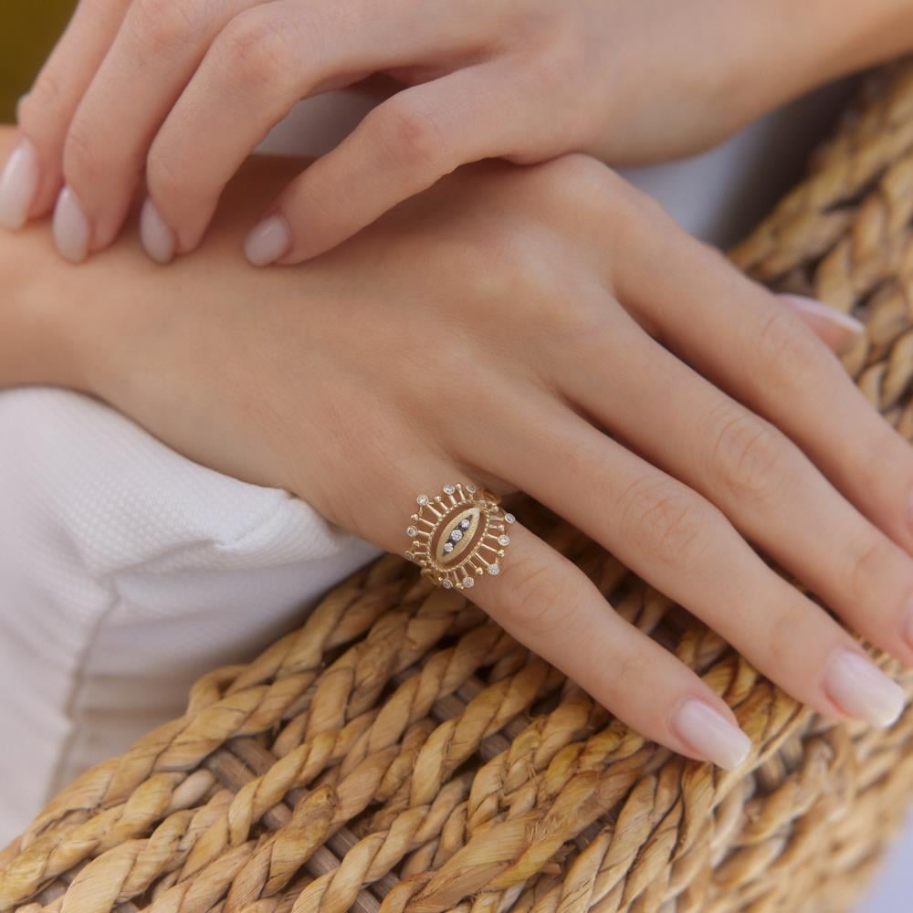 Nazar Tasarım Altın Yüzük - Image 2