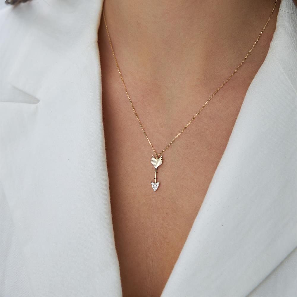 Ok Uçlu Minimal Altın Kolye - Image 2