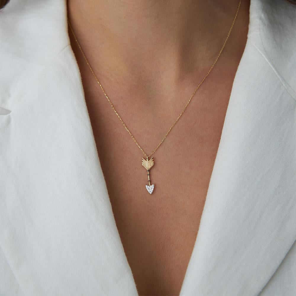 Ok Uçlu Minimal Altın Kolye - Image 2