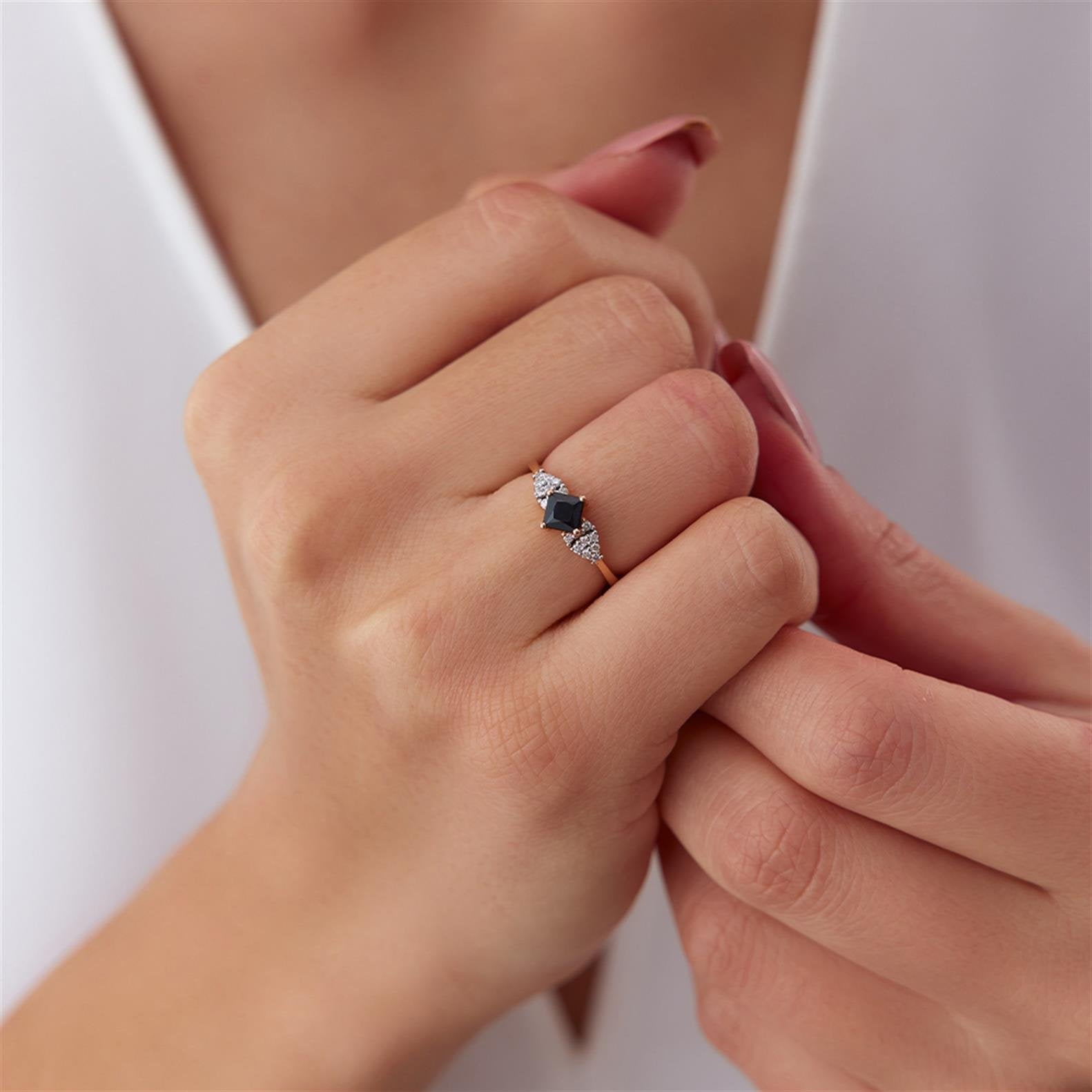 Onyx Pırlanta Prenses Pırlanta Yüzük - Image 1