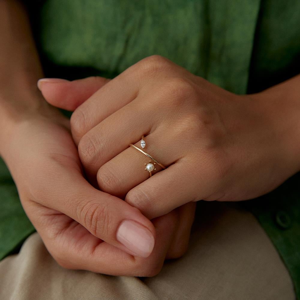 Orbit İnci Altın Yüzük - Image 2