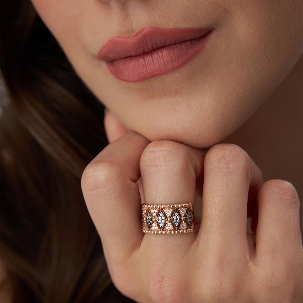 Otantik Desenli Tasarım Altın Yüzük - Image 2