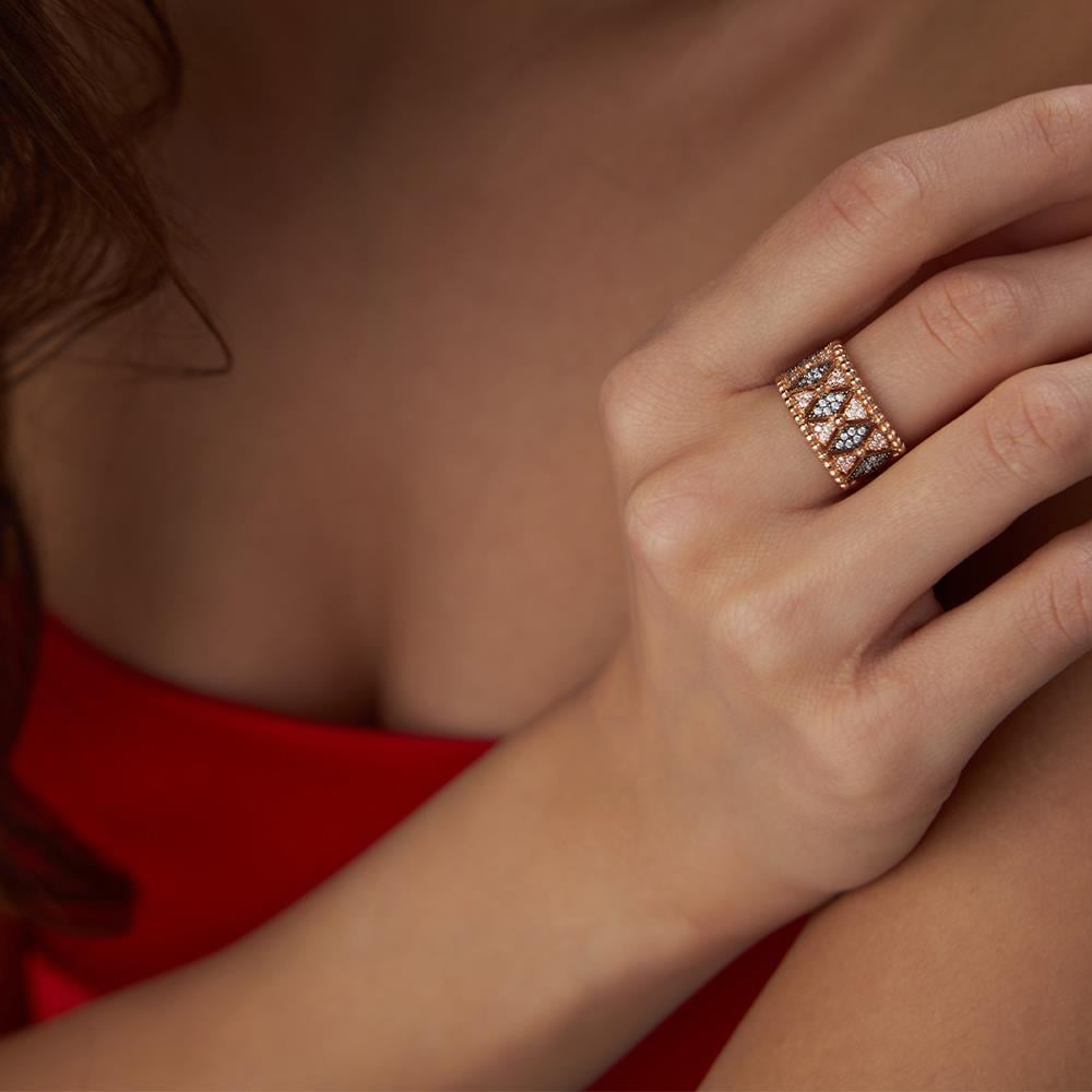 Otantik Desenli Tasarım Altın Yüzük - Image 2