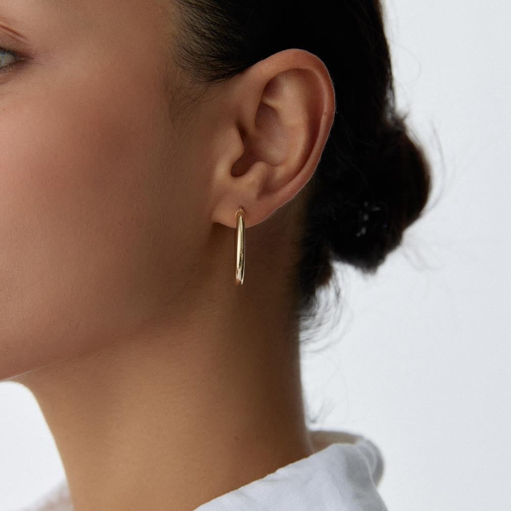 Oval Halka Altın Küpe - Image 2