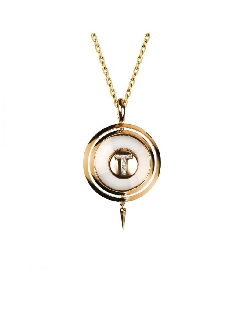 Özel Tasarım Çift Taraflı Pırlanta Harf Kolye - Image 4