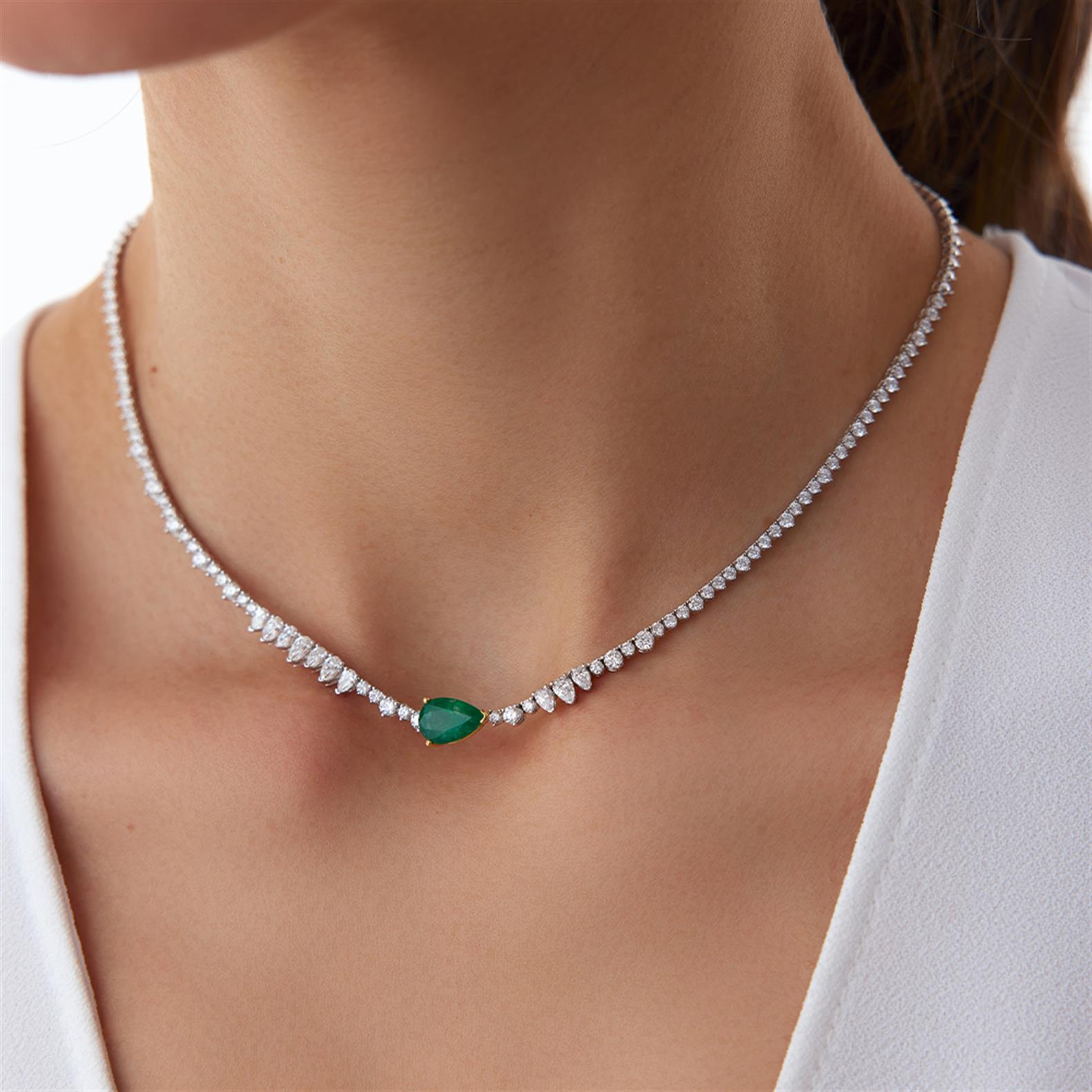 Özel Tasarım Zümrüt Pırlanta Suyolu - Image 2