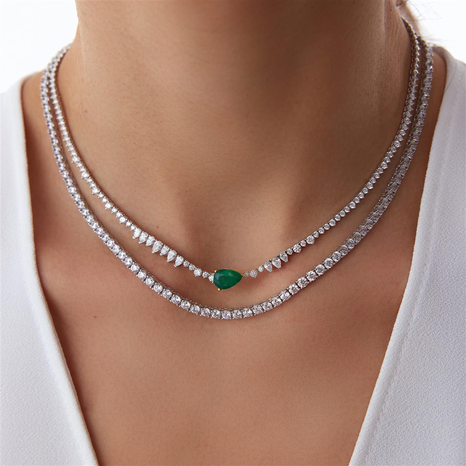 Özel Tasarım Zümrüt Pırlanta Suyolu - Image 2