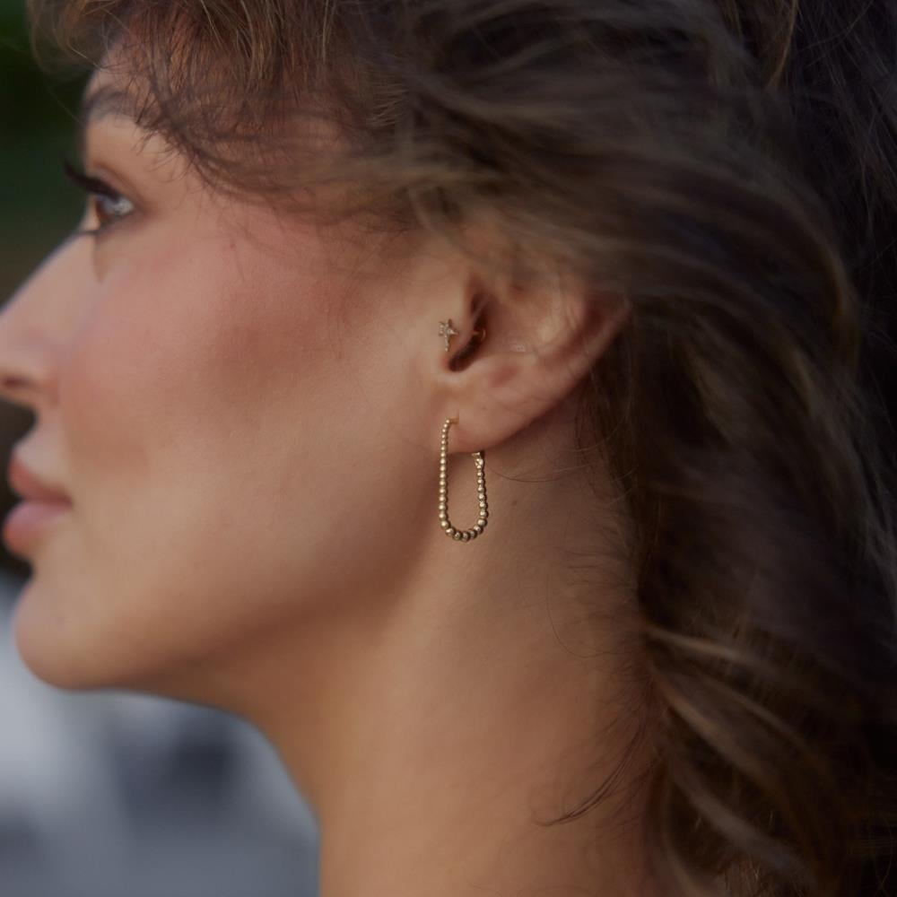 Pearl Altın Ataç Halka Küpe - Image 1