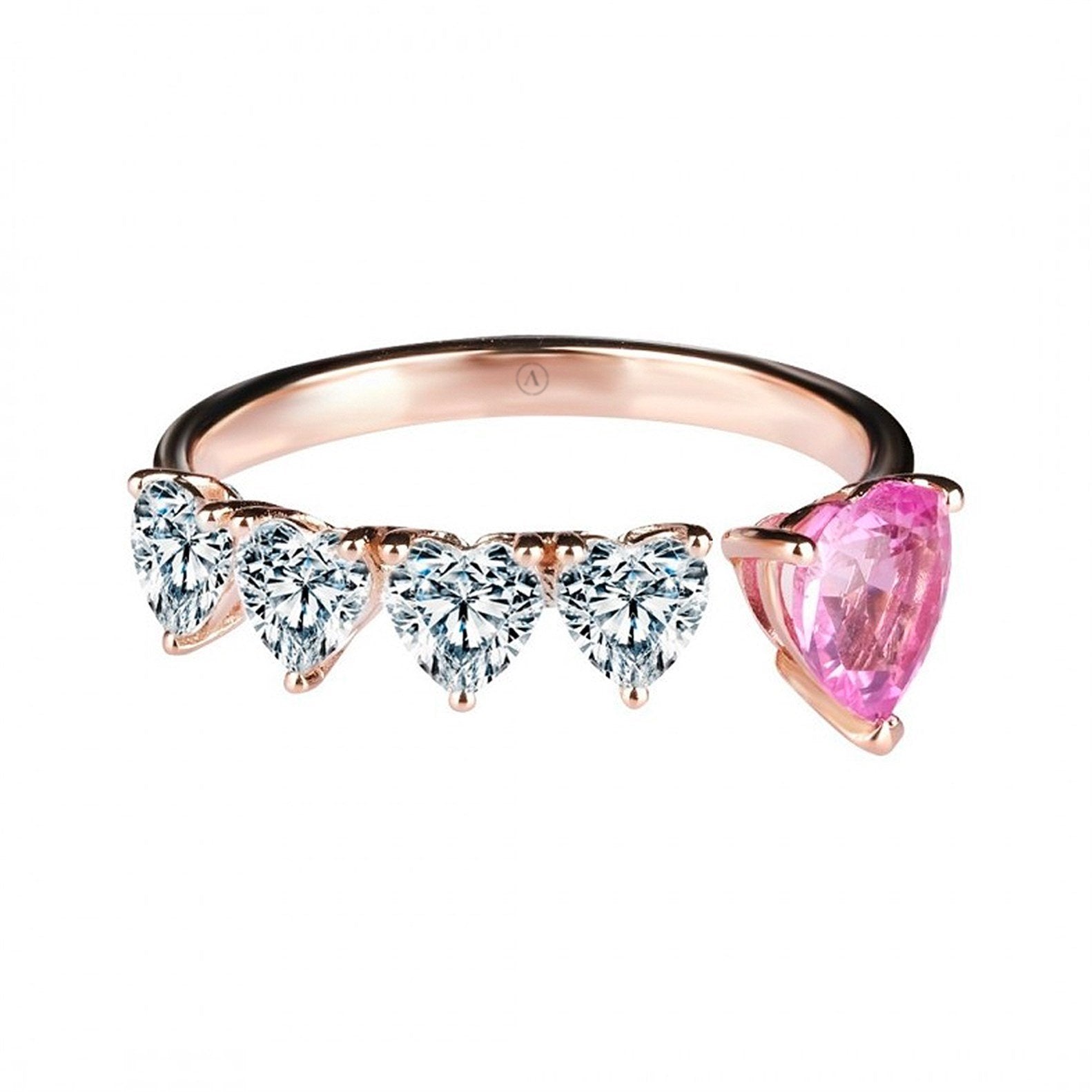 PINK FULL HEART SAPPHIRE ALTIN YÜZÜK - Image 1