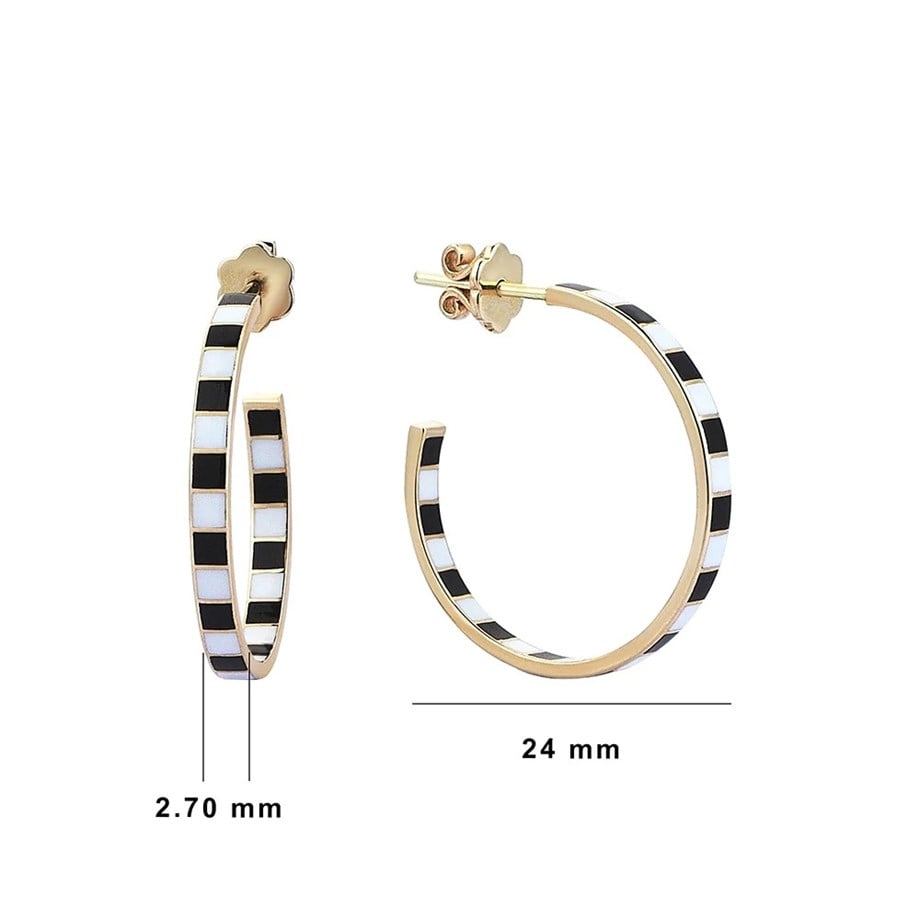 Piyano Desen Halka Küpe - Image 4