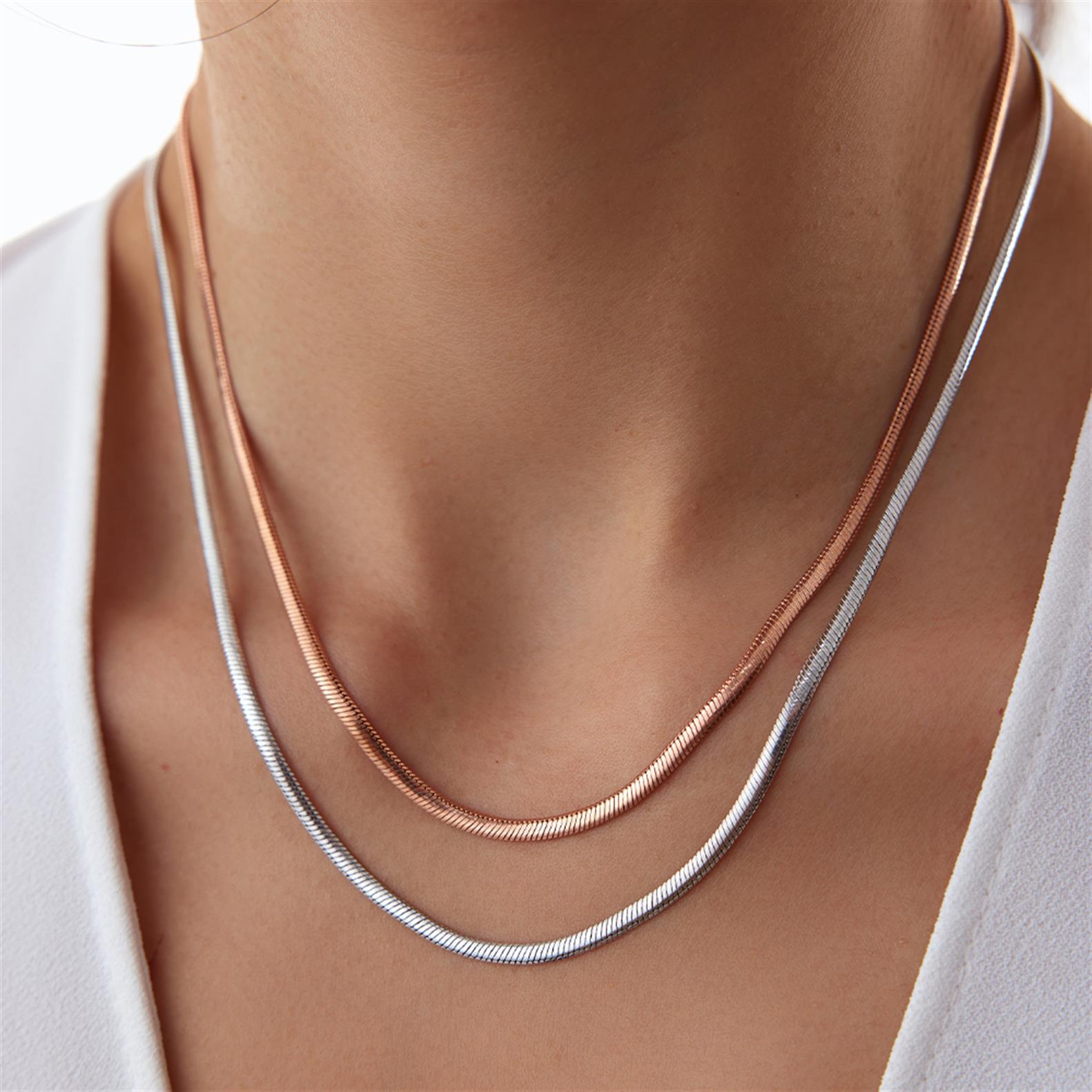 Rose Altın  Balıksırtı Zincir Kolye - Image 2