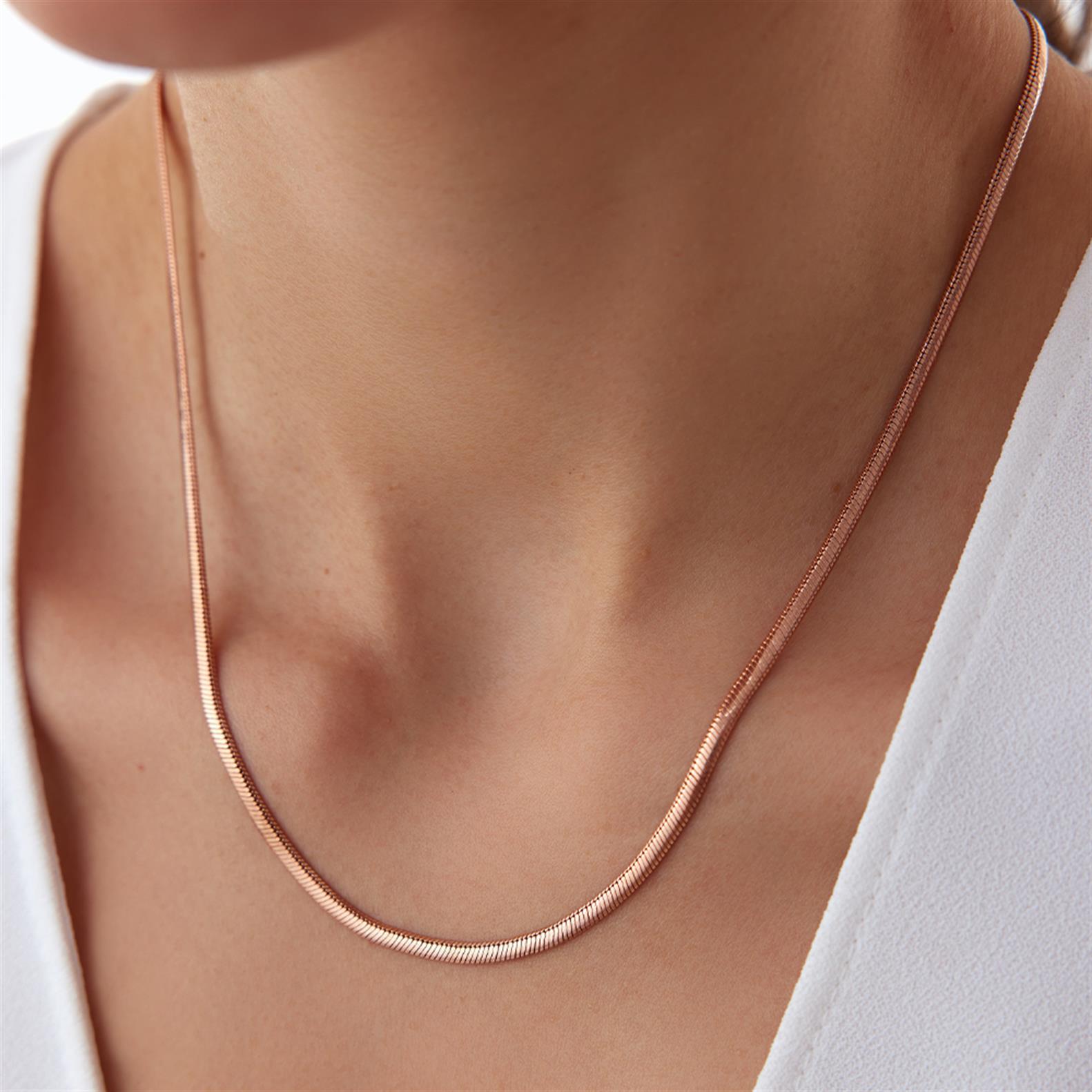 Rose Altın  Balıksırtı Zincir Kolye - Image 2