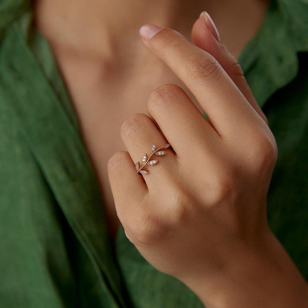 Rose Altın Flora Yüzük - Image 2