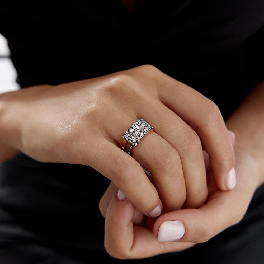 Rose Altın Tasarım Pırlanta Yüzük - Image 2