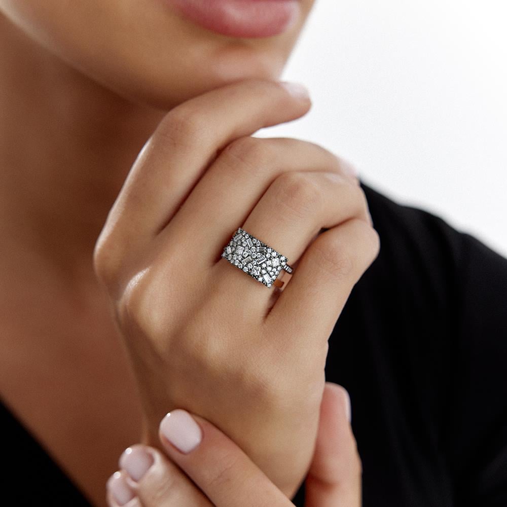 Rose Altın Tasarım Pırlanta Yüzük - Image 2