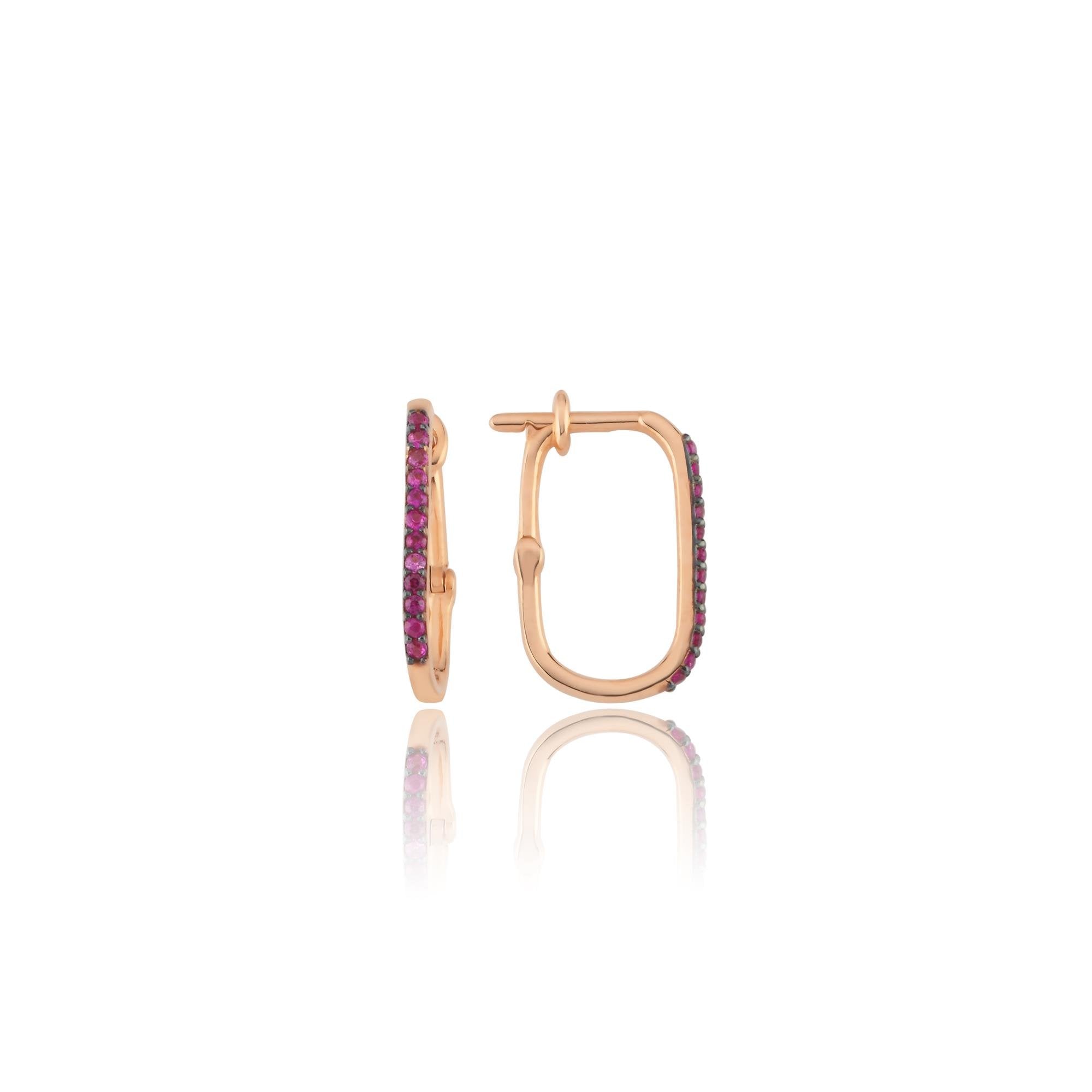 Ruby Ataç Altın Küpe - Image 1