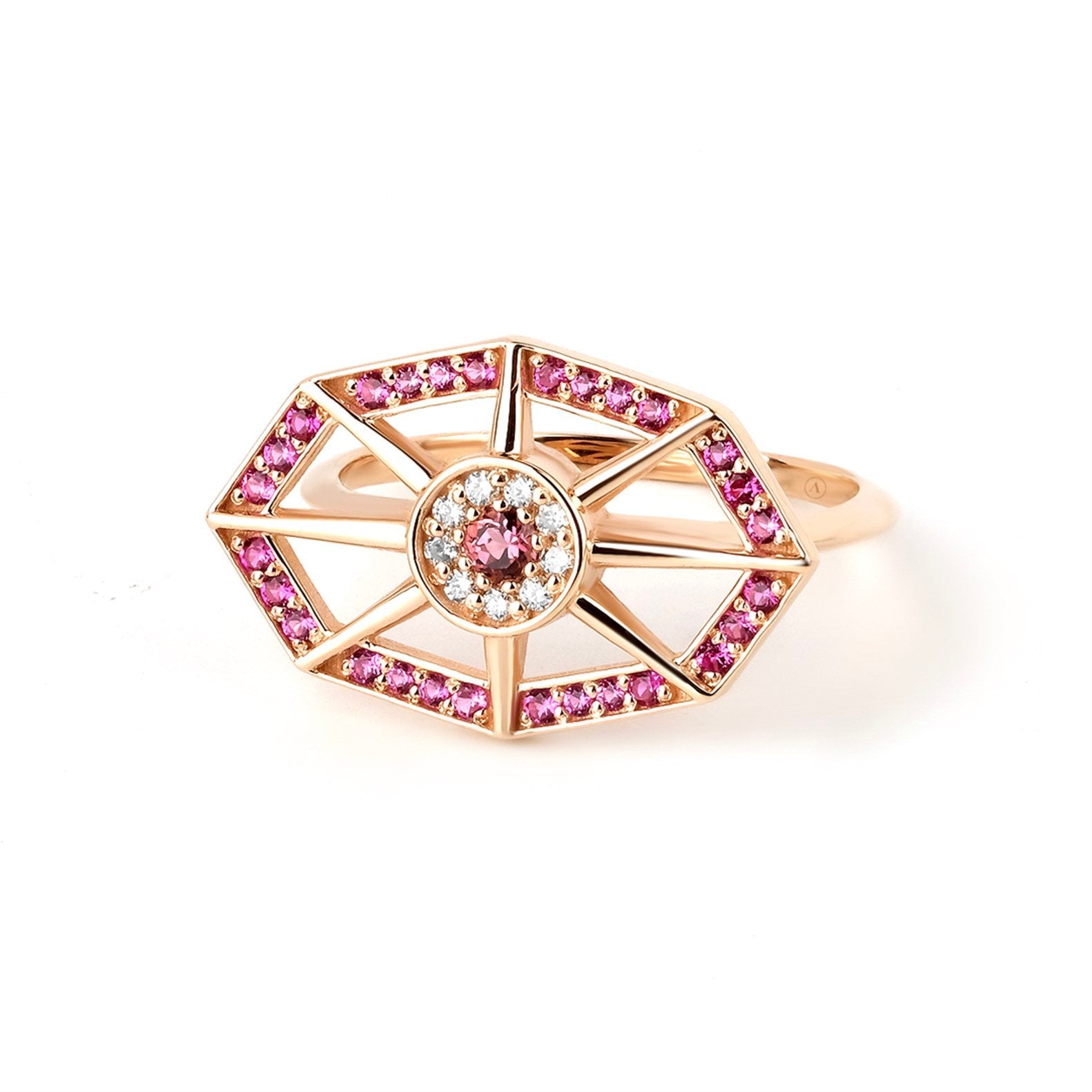 RUBY COMPASS PIRLANTALI ALTIN YÜZÜK - Image 1