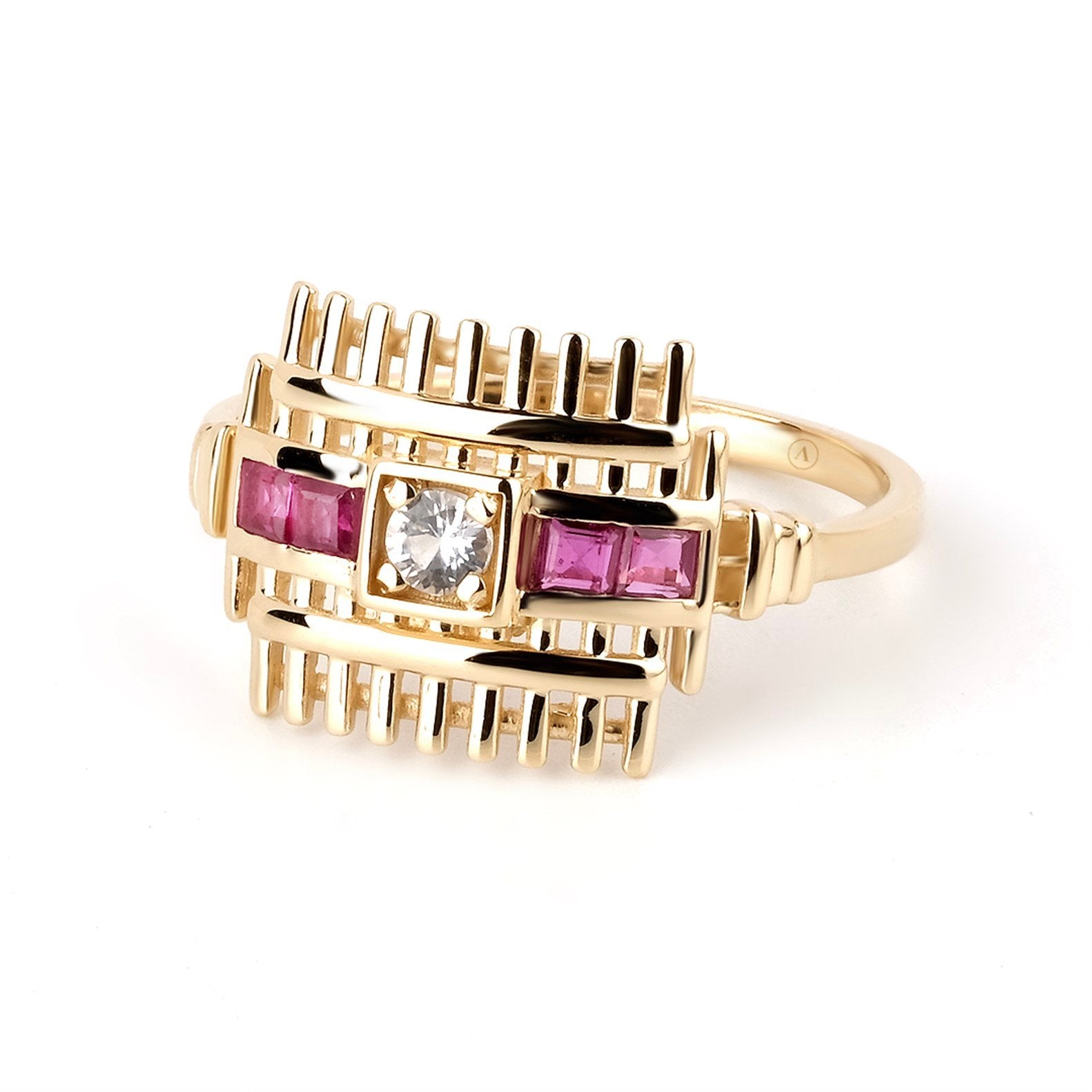 RUBY LINE PIRLANTALI ALTIN YÜZÜK - Image 1