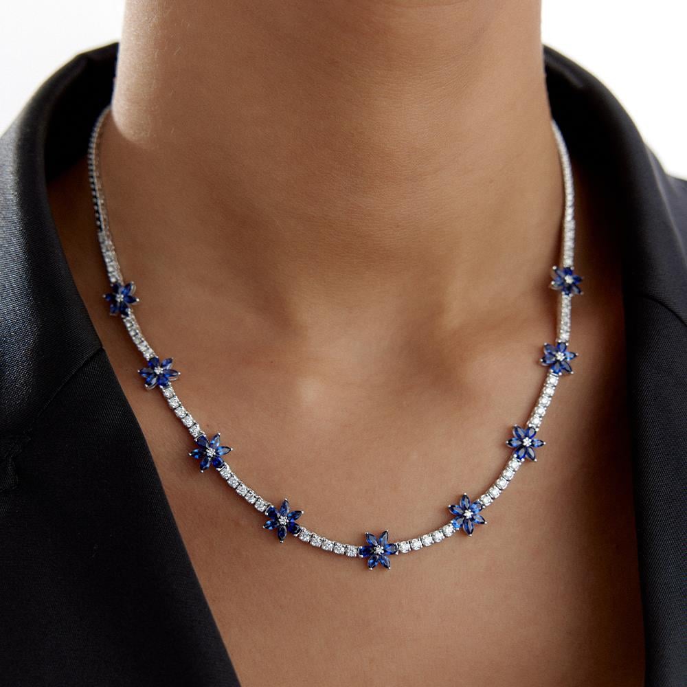 Safir Çiçek Pırlanta Suyolu Gerdanlık - Image 2