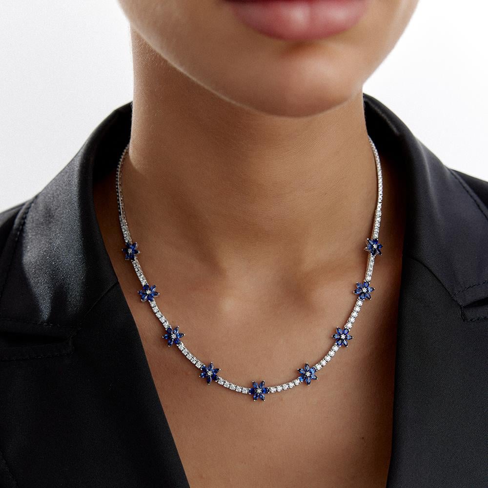 Safir Çiçek Pırlanta Suyolu Gerdanlık - Image 2