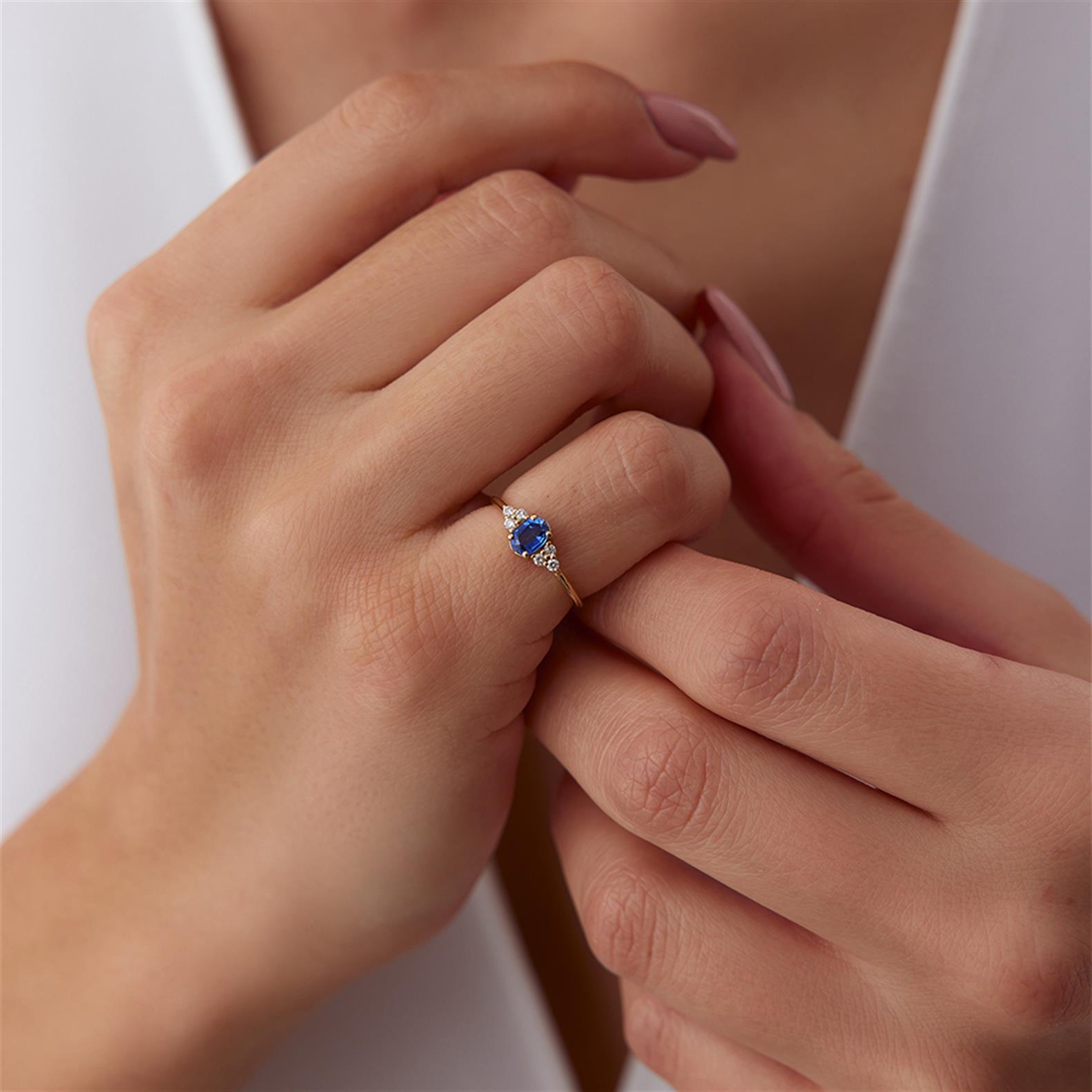 Safir Pırlanta Yüzük - Image 2