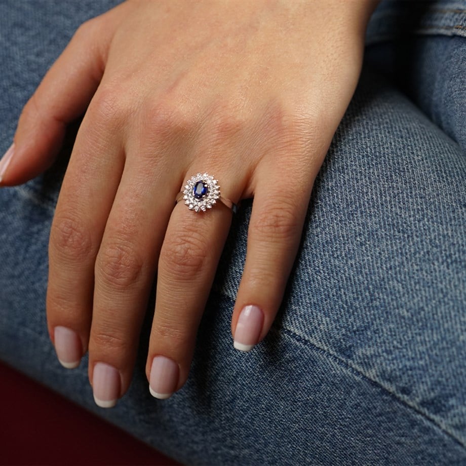 Safirli Pırlanta Yüzük - Image 1