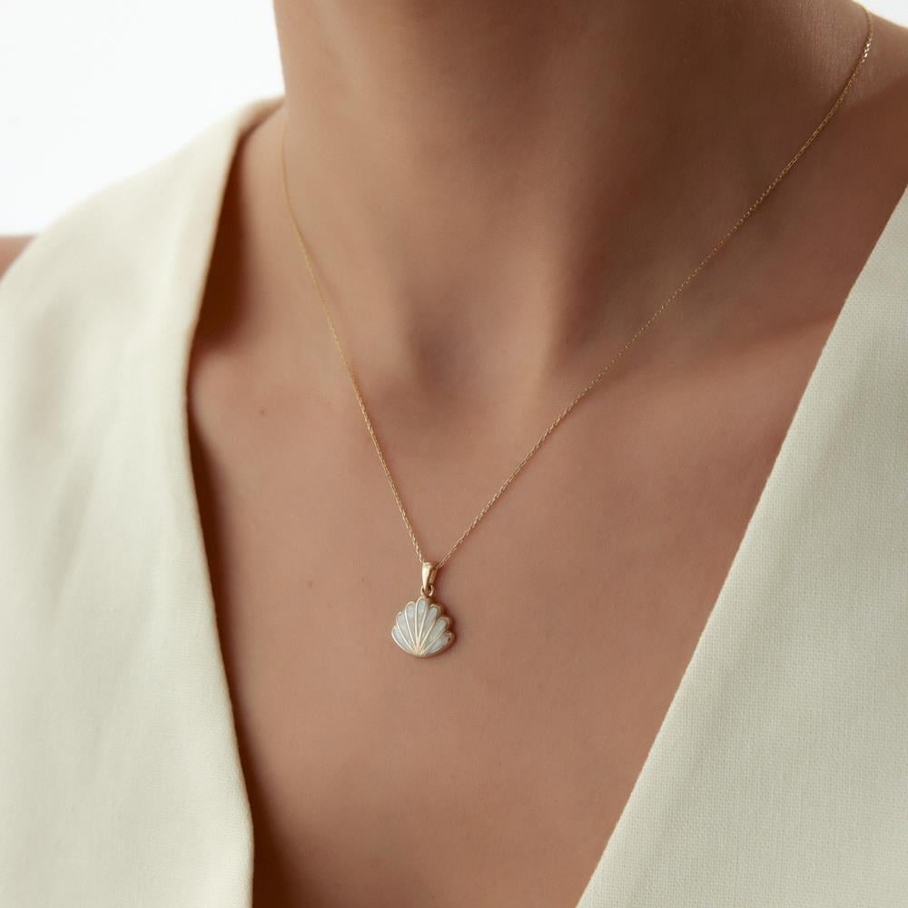 Sedef Mineli Clam Altın Kolye - Image 2