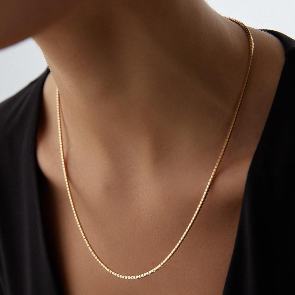 Silindir Kutu Altın Zincir Kolye - Image 2