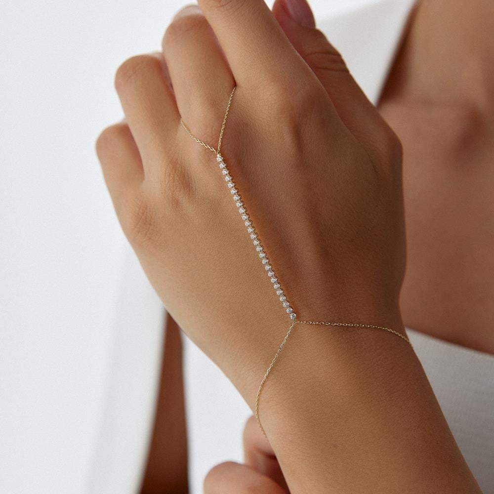 Sıra Taşlı Altın Şahmeran Bileklik - Image 4