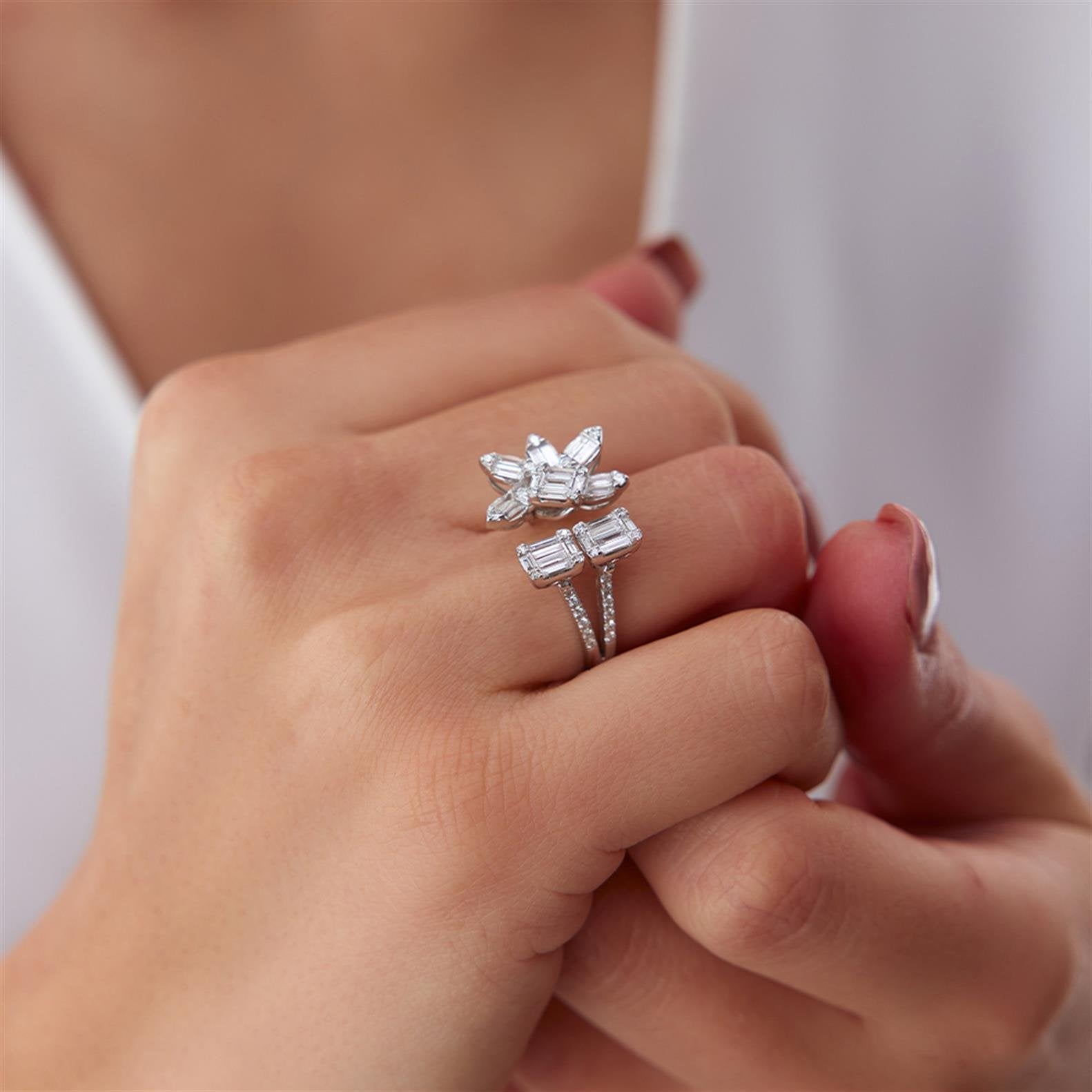 Tasarım Baget Pırlanta Yüzük - Image 2