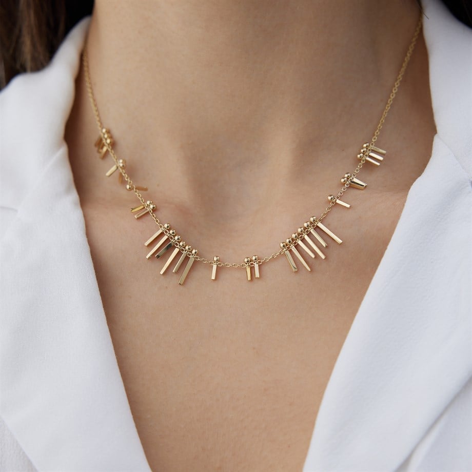 Tasarım Çubuk Pırlanta Kolye - Image 1