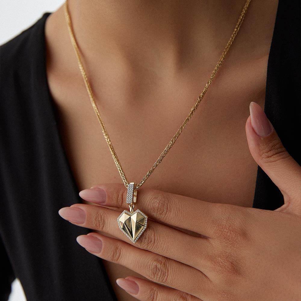 Tasarım Kalp Altın Kolye Ucu - Image 2