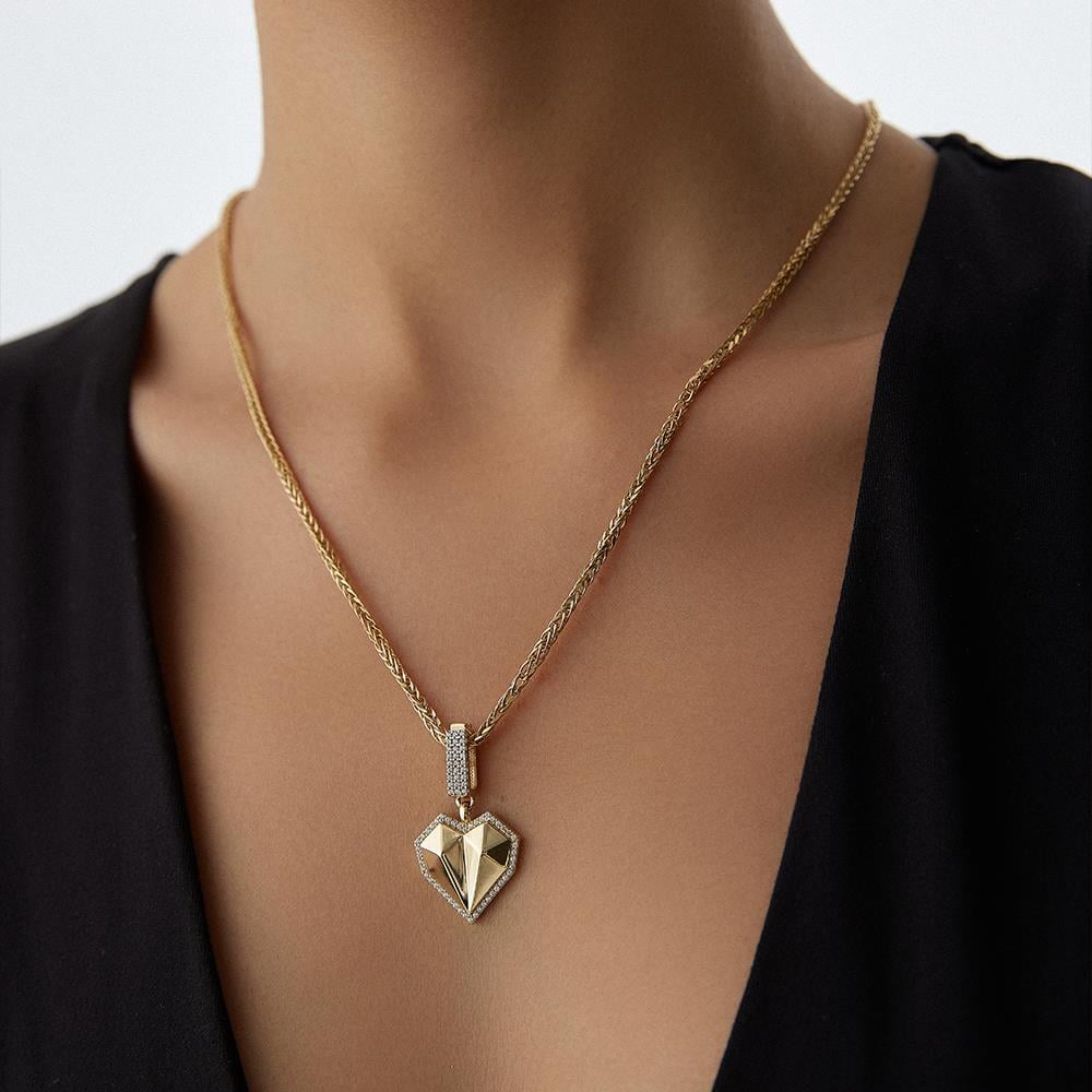 Tasarım Kalp Altın Kolye Ucu - Image 2