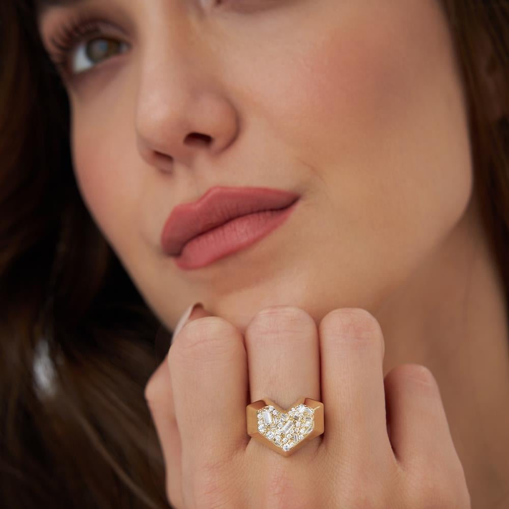 Tasarım Kalp Altın Yüzük - Image 2