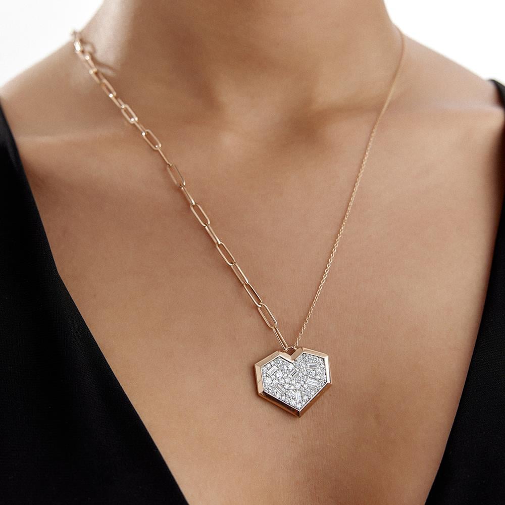 Tasarım Kalp Pırlanta Kolye - Image 2