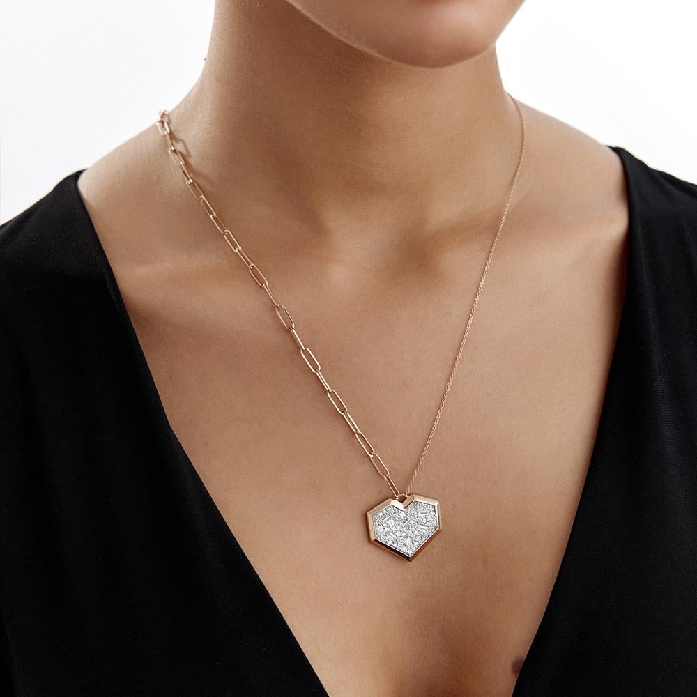 Tasarım Kalp Pırlanta Kolye - Image 2