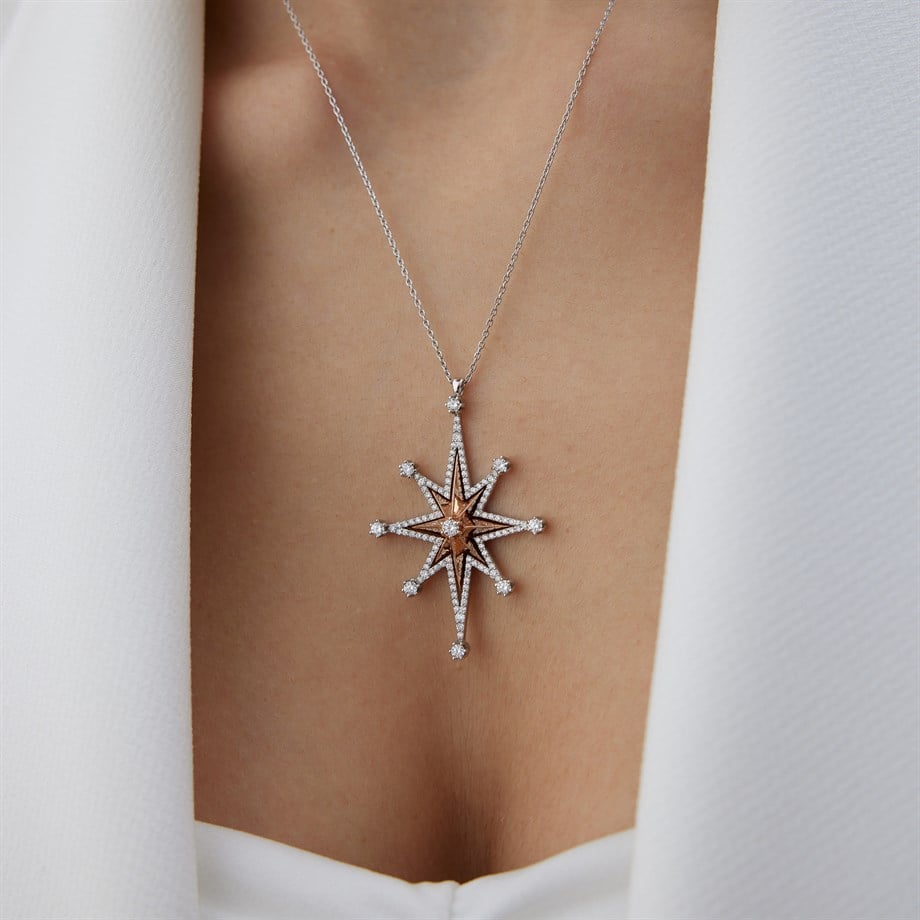 Tasarım Pırlanta Kuzey Yıldızı Kolye - Image 1