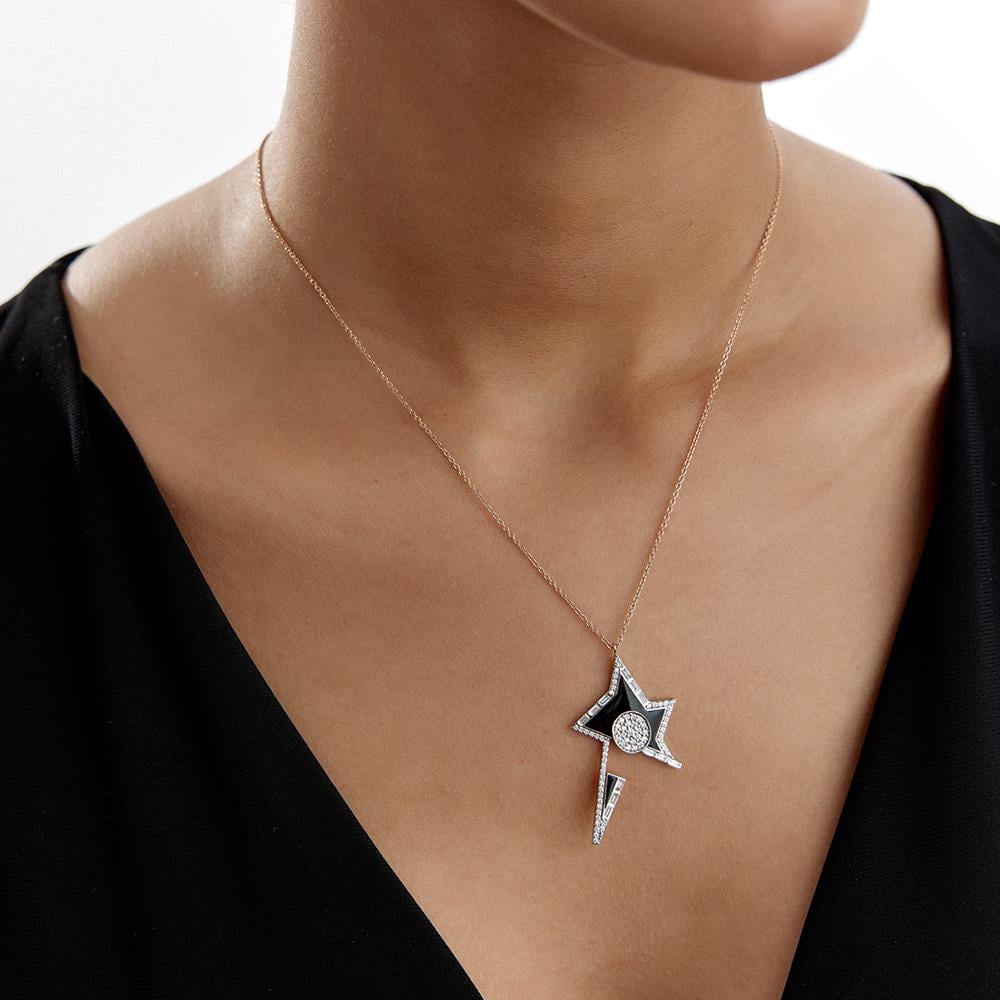 Tasarım Yıldız Pırlanta Kolye - Image 1