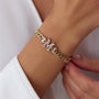 Taşlı Harf Altın Bileklik - Image 1