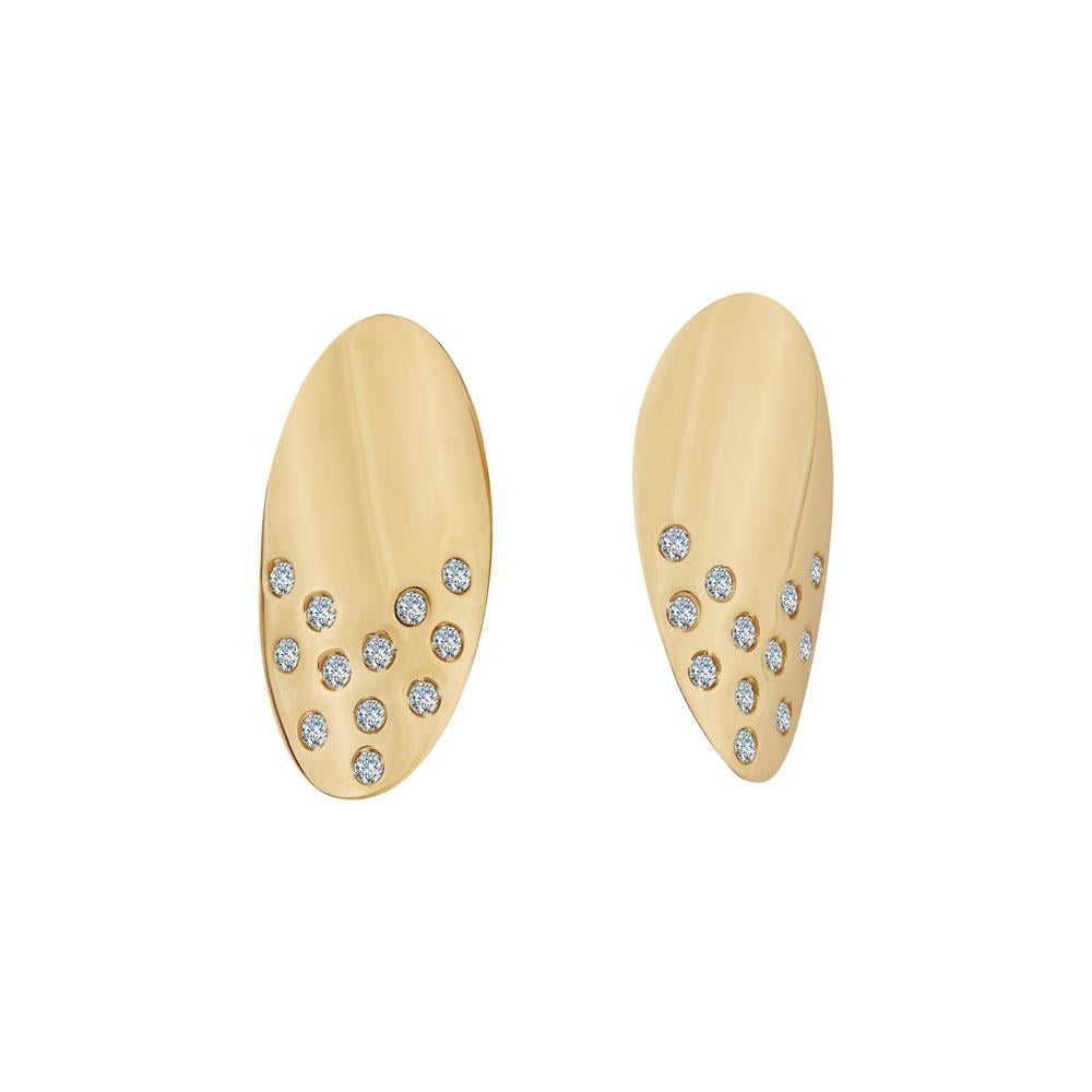 Ema Taşlı Oval Küpe