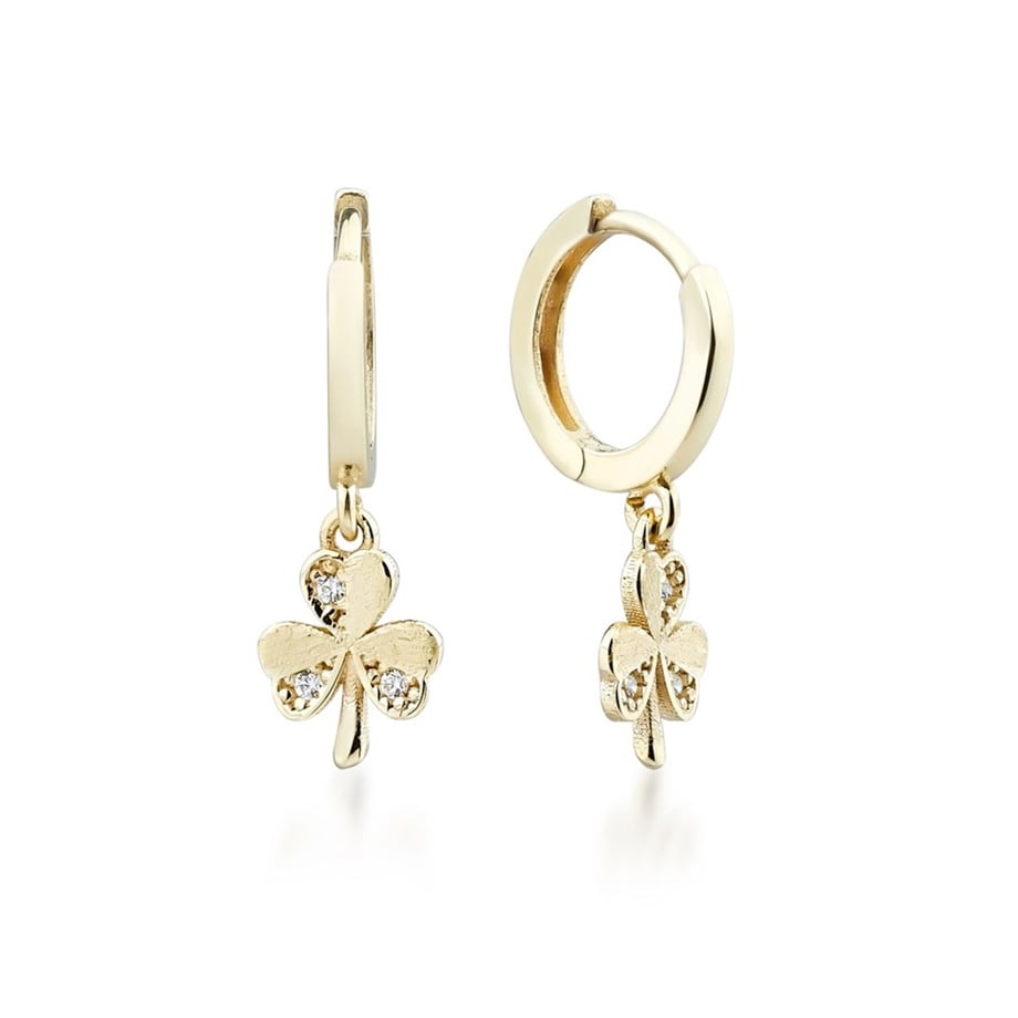 Taşlı  Yonca Çocuk Küpe - Image 1