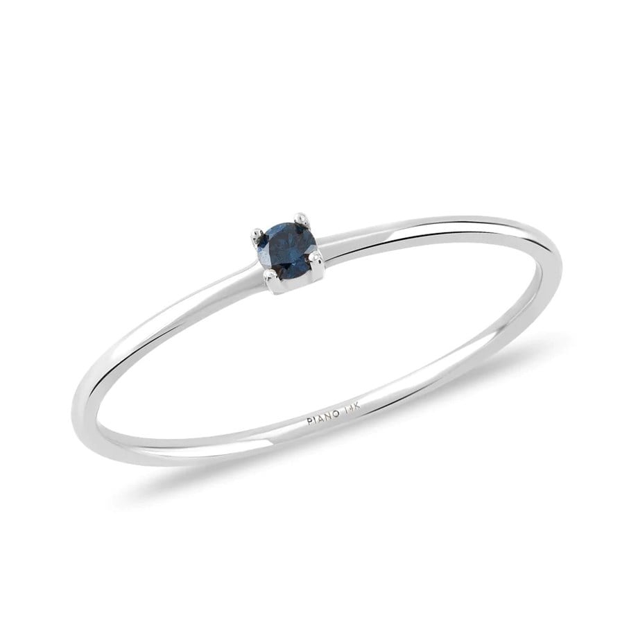 Tek Taş Mavi Pırlanta Yüzük - Image 2