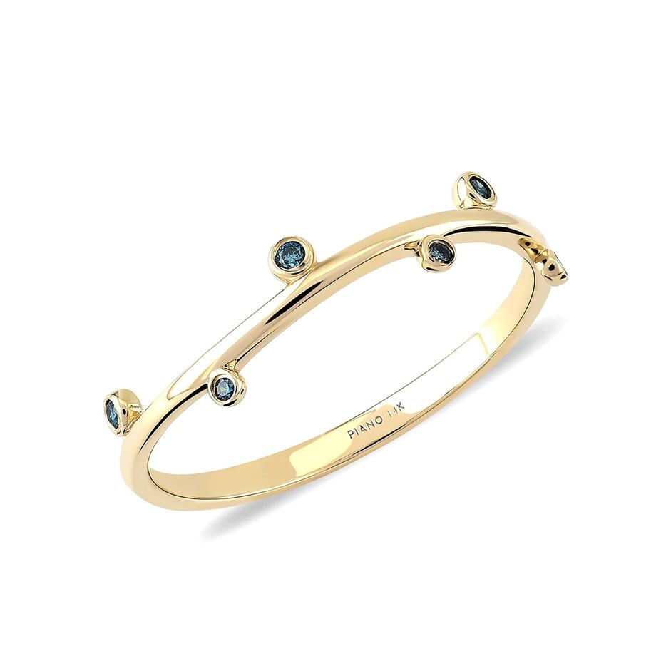 Mavi Pırlanta Tasarım Yüzük - Image 3