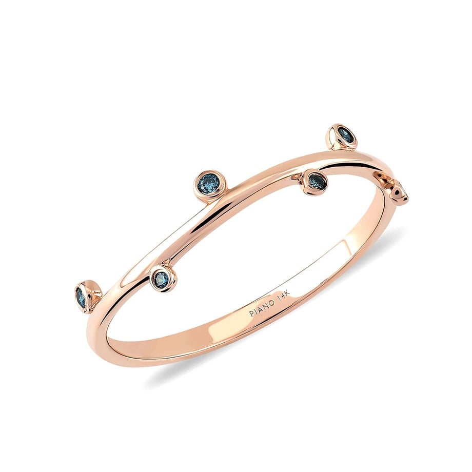 Mavi Pırlanta Tasarım Yüzük - Image 5