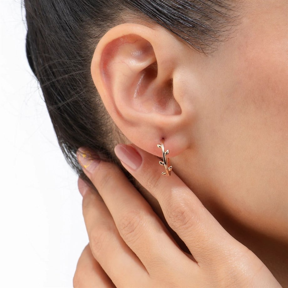 Zeytin Dalı Altın Küpe - Image 2