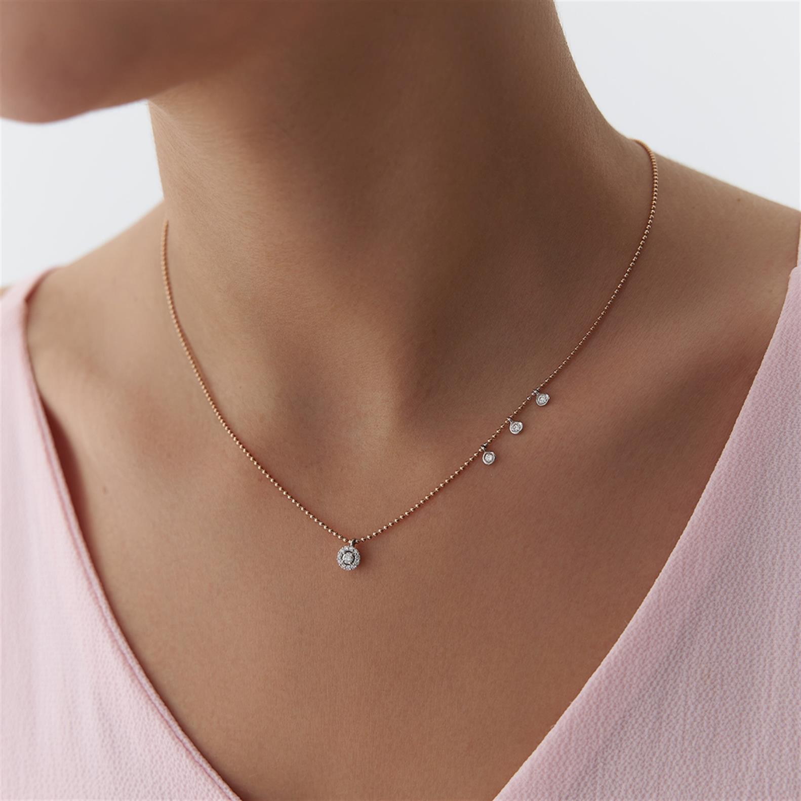 Tırnak Makası Zincirli Minimal Pırlanta Kolye - Image 1