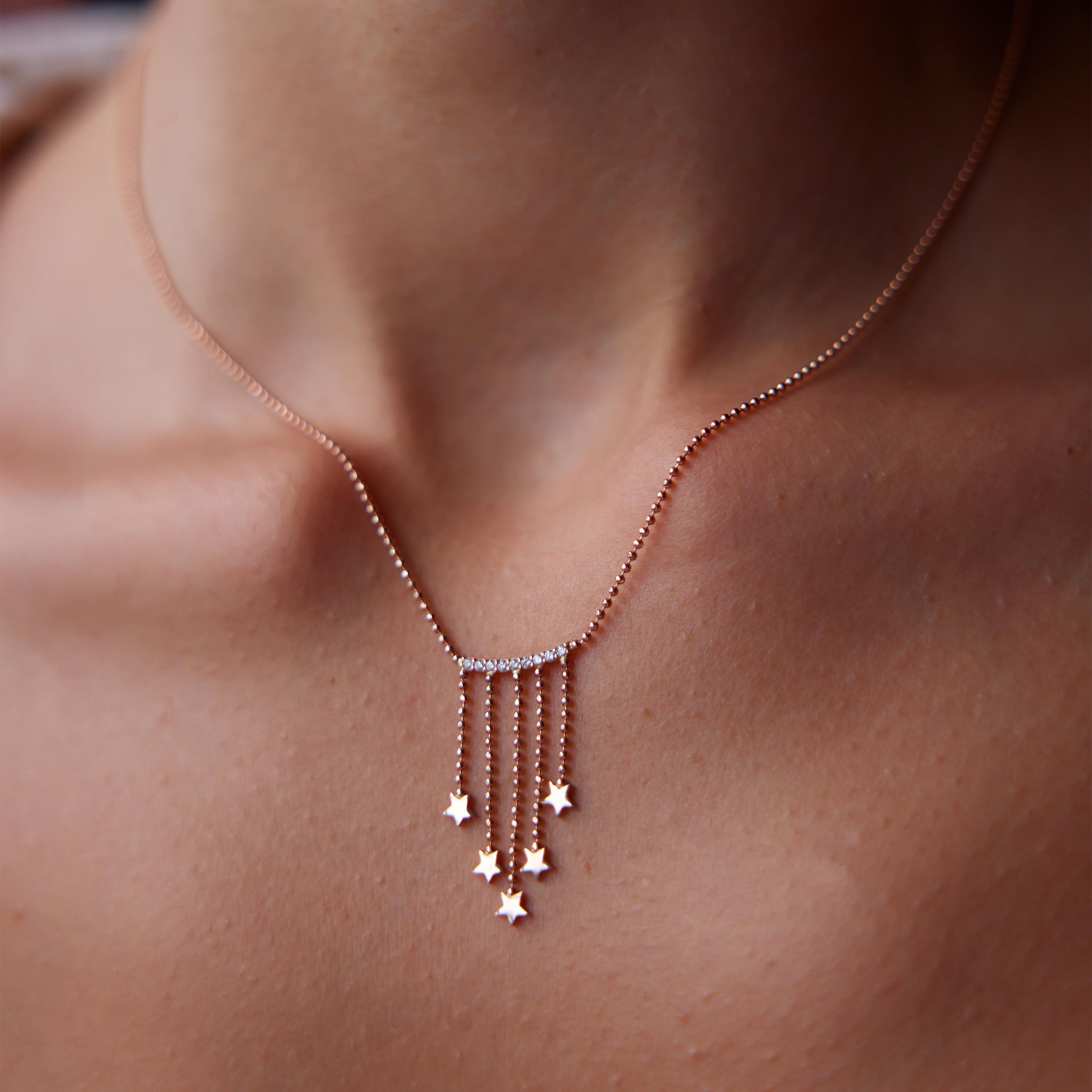 Tırnak Makası Zincirli Minimal Sallantılı Yıldız Kolye - Image 2