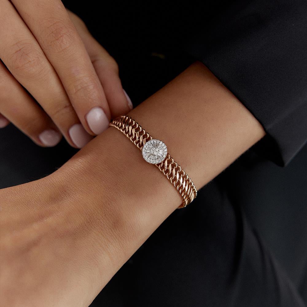 Trapez Pırlanta Viyana Altın Bileklik - Image 2