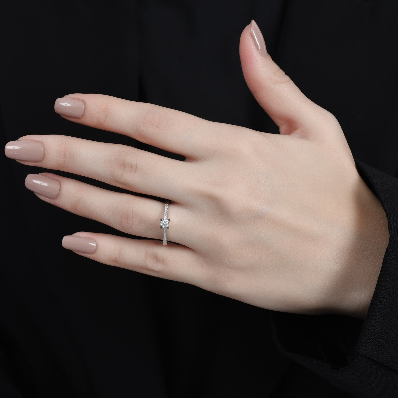 Yarım Tur Pırlanta Tektaş Yüzük - Image 5